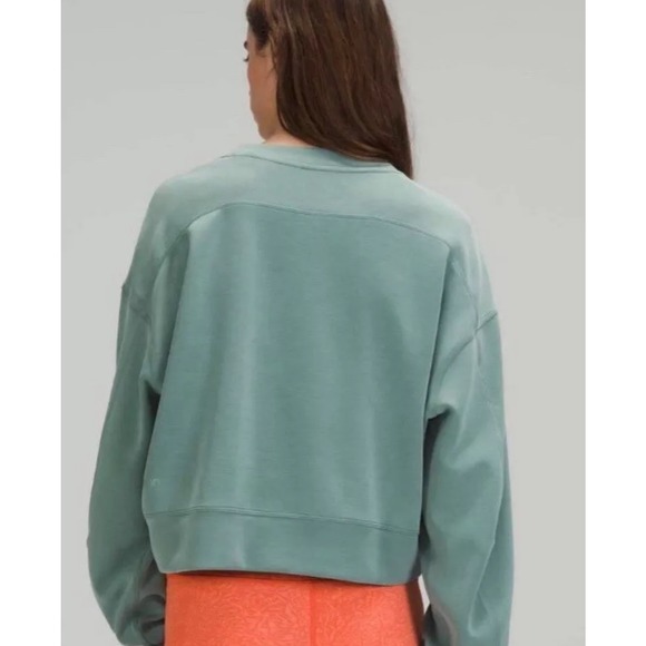 Lululemon Perfectly Oversized Cropped Crew *Softstreme™ Tidewater Teal - Picture 2 of 13